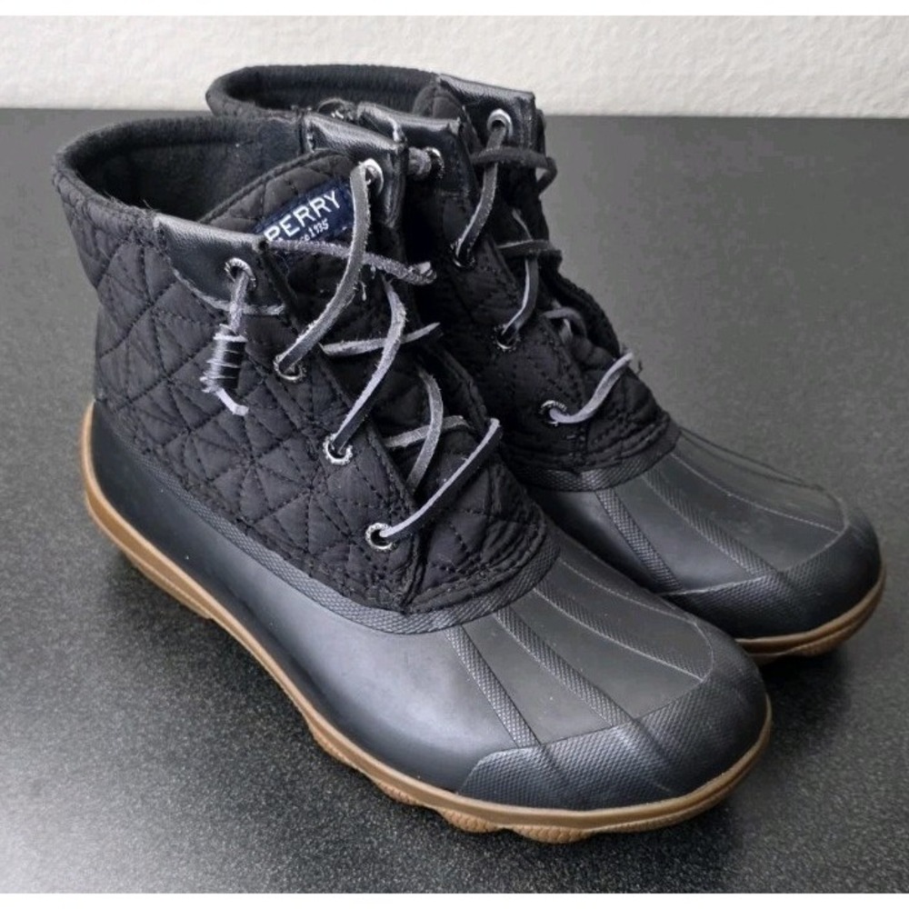 Sperry Women 5.5 Syren Gulf Saltwater Duck Rubber Waterproof Boots Shoe Lace Up